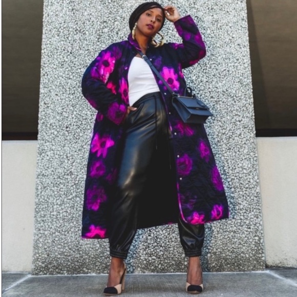 🆕RACHEL COMEY X TARGET SMUDGE PRINT PINK & PURPLE FLORAL QUILTED JACKET COAT - Picture 10 of 12